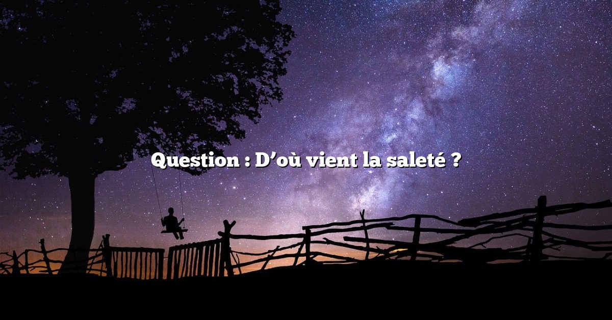 Question : D’où vient la saleté ?